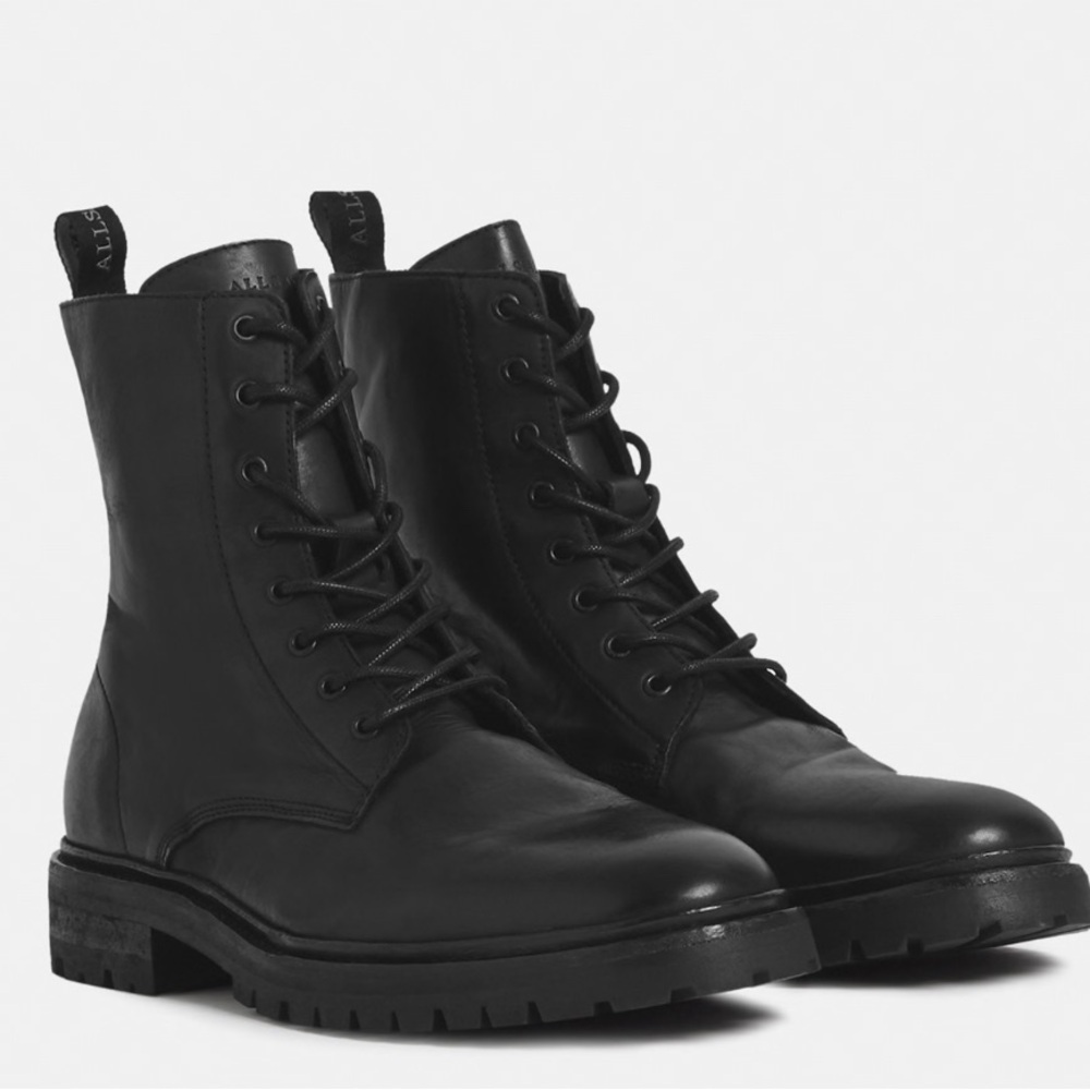 All Saints Men's Black Lace-Up Leather Boots they are New , no box !
